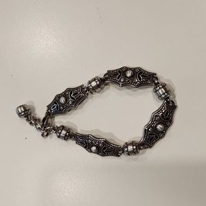 BRIGHTON Silver Link Chain Adjustable Bracelet 8 3/4" Vintage Bracelet